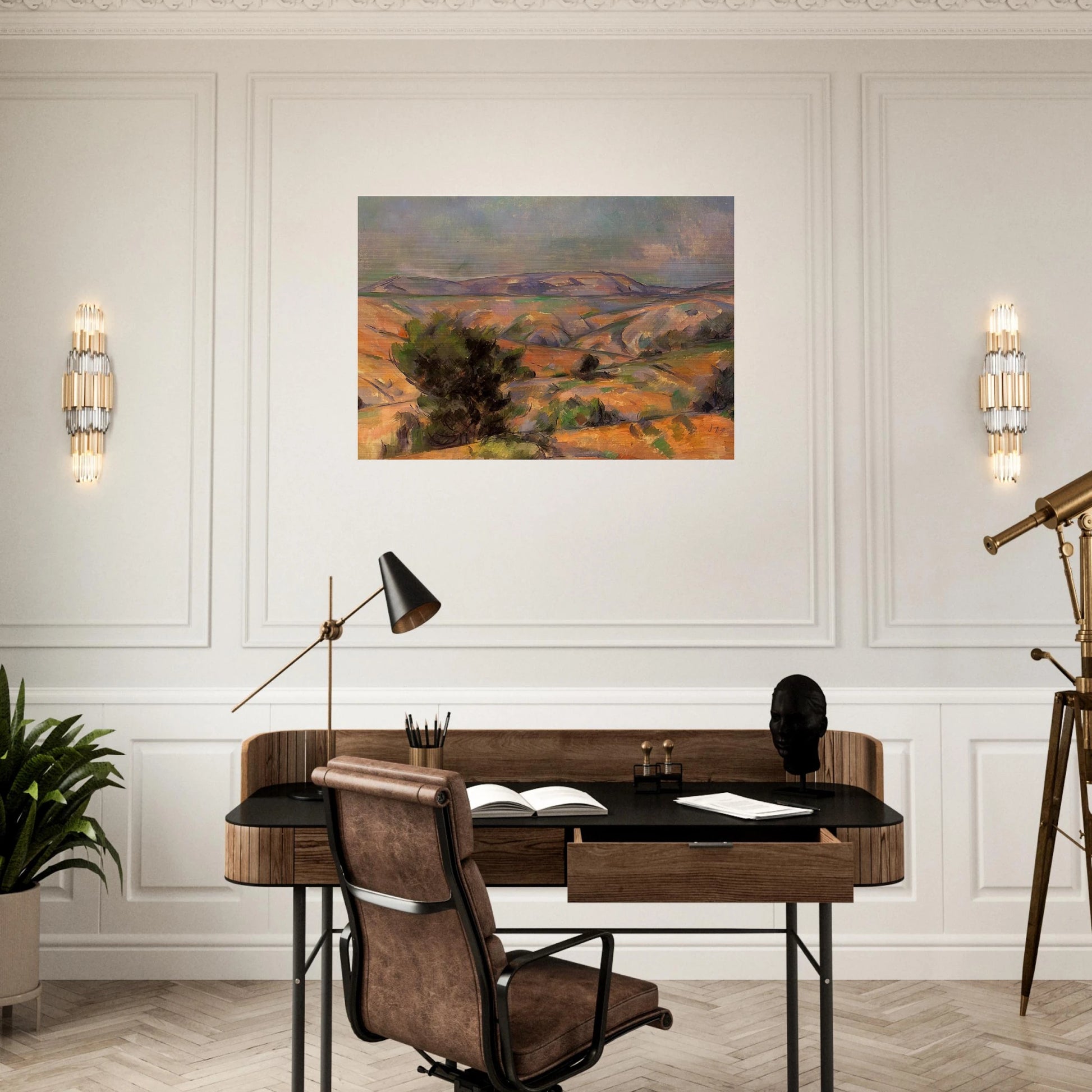 Mount Sainte-Victoire Seen from Gardanne - Paul Cézanne Brushed Aluminum Print - 70x100 cm / 28x40 inches | Paul Cézanne Aluminum Print | Paul Cézanne Prints