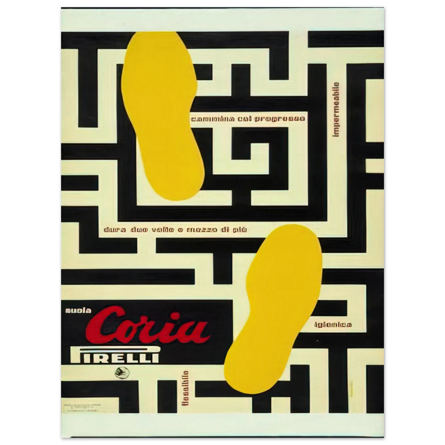 Bruno Munari - Pirelli, Suola Coria - 1953  75x100 cm / 30x40inches Fine Art Poster