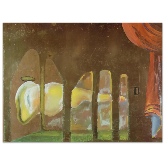 Salvador Dali - GREAT TAPEWORM MASTURBATOR APPEARS BEHIND ARCADES  75x100 cm / 30x40inches Fine Art Poster