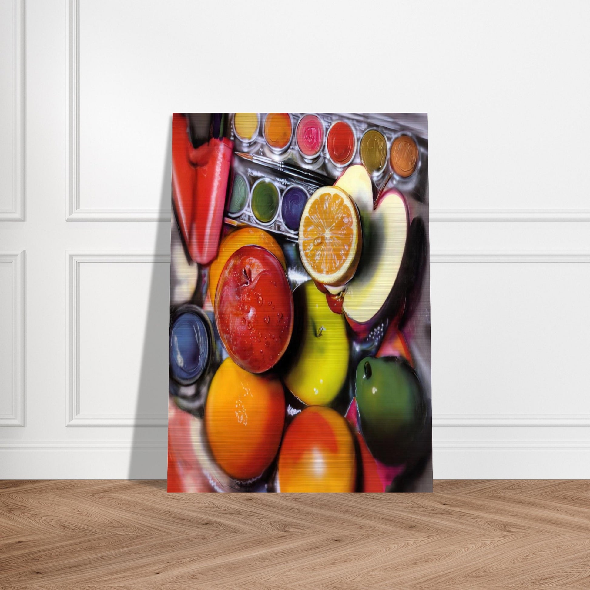 ENERGY APPLES 1980 - Audrey Flack Brushed Aluminum Print - 70x100 cm / 28x40 inches | Audrey Flack Aluminum Print | Audrey Flack Prints
