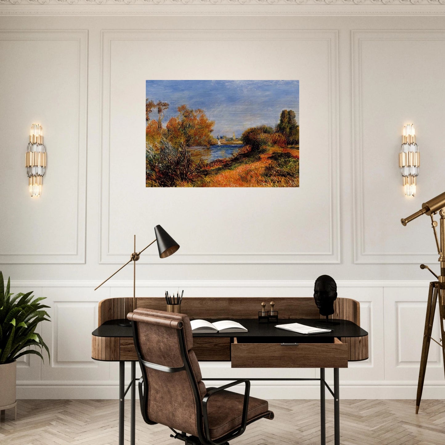 The Seine at Argenteuil - Pierre-Auguste Renoir Brushed Aluminum Print - 70x100 cm / 28x40 inches | Pierre-Auguste Renoir Aluminum Print | Pierre-Auguste Renoir Prints