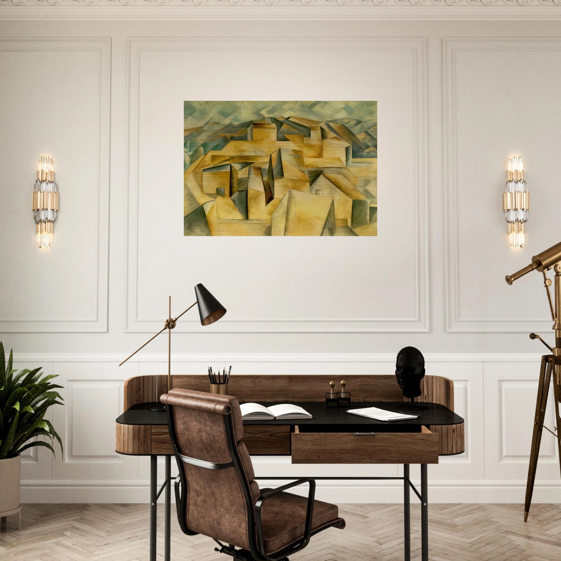 Houses on the hill - Pablo Picasso Brushed Aluminum Print - 70x100 cm / 28x40 inches | Pablo Picasso Aluminum Print | Pablo Picasso Prints