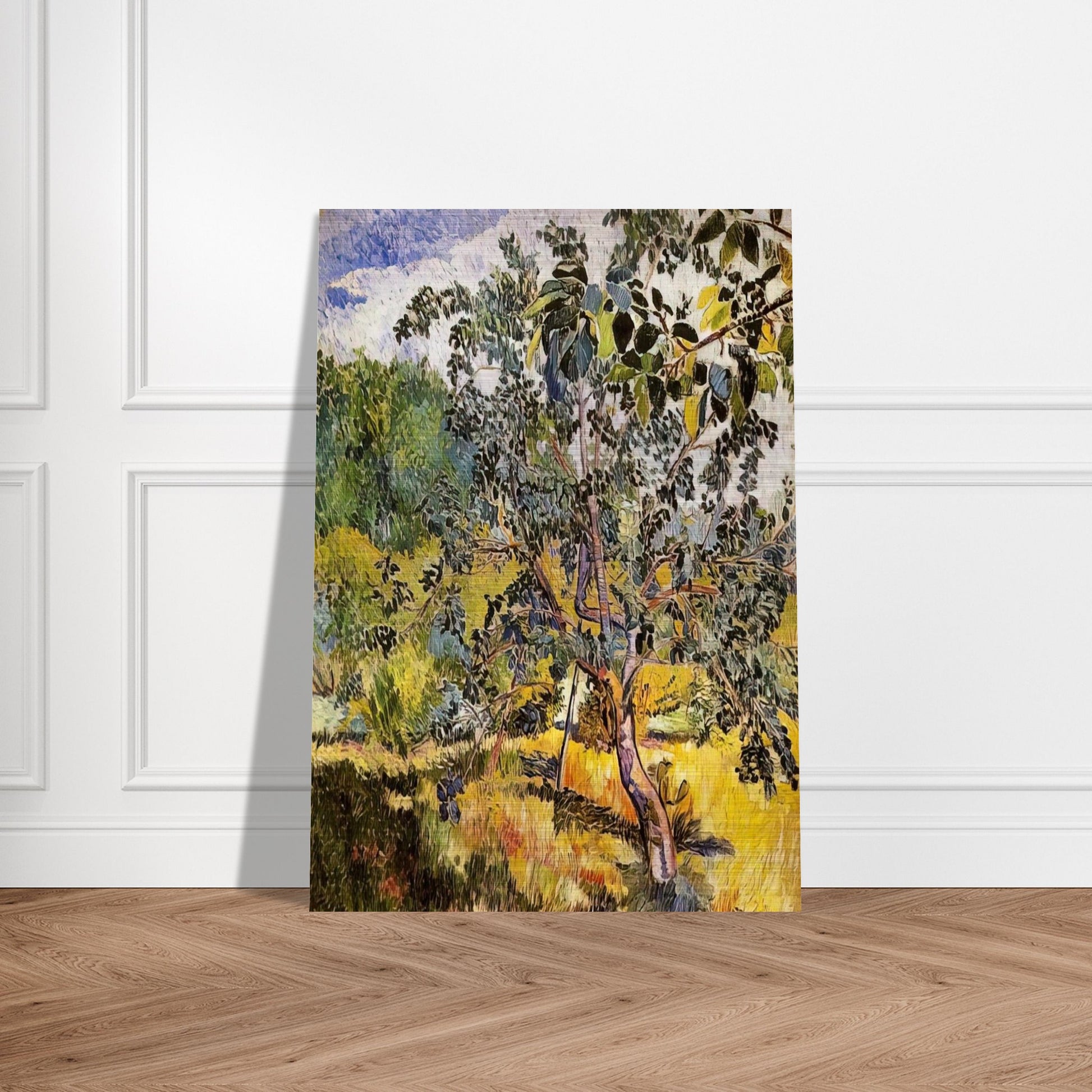Corner of a garden Sun - Post-Impressionism - Natalia Goncharova Brushed Aluminum Print - 70x100 cm / 28x40 inches | Natalia Goncharova Aluminum Print | Natalia Goncharova Prints
