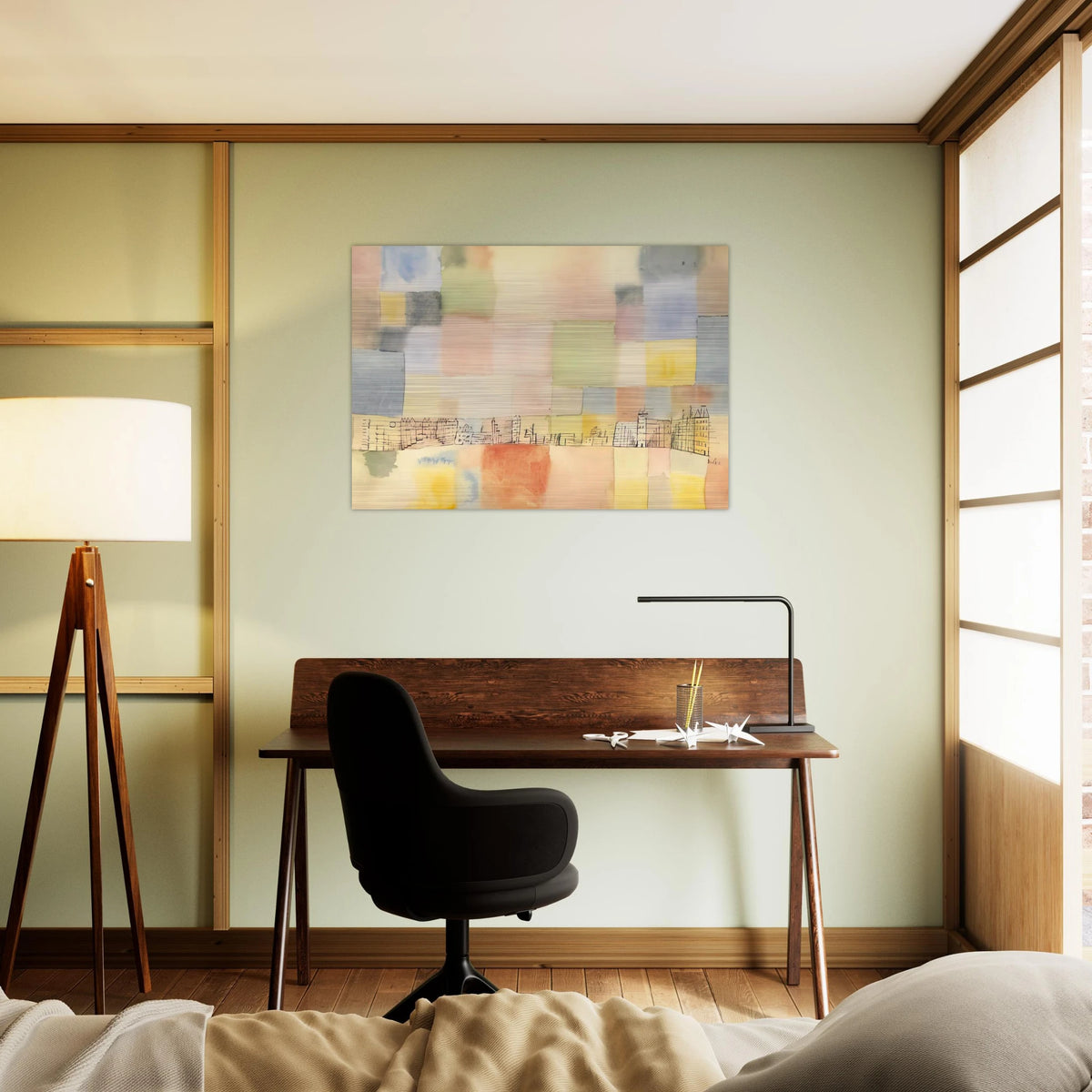 NEUER STADTTEIL IN M 1928 - Paul Klee Brushed Aluminum Print - 70x100 cm / 28x40 inches | Paul Klee Aluminum Print | Paul Klee Prints