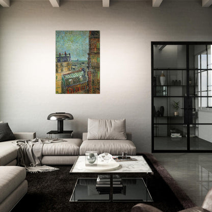 View of Paris from Vincent's Room in the Rue Lepic - Vincent van Gogh Brushed Aluminum Print - 70x100 cm / 28x40 inches | Vincent van Gogh Aluminum Print | Vincent van Gogh Prints