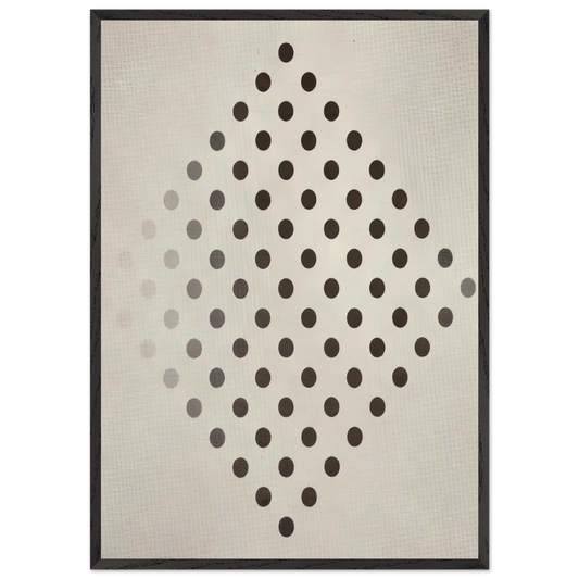 BLACK TO WHITE DISKS 1952 - Bridget Riley 70x100 cm / 28x40 inches Framed Art Print – Black Wooden Frame