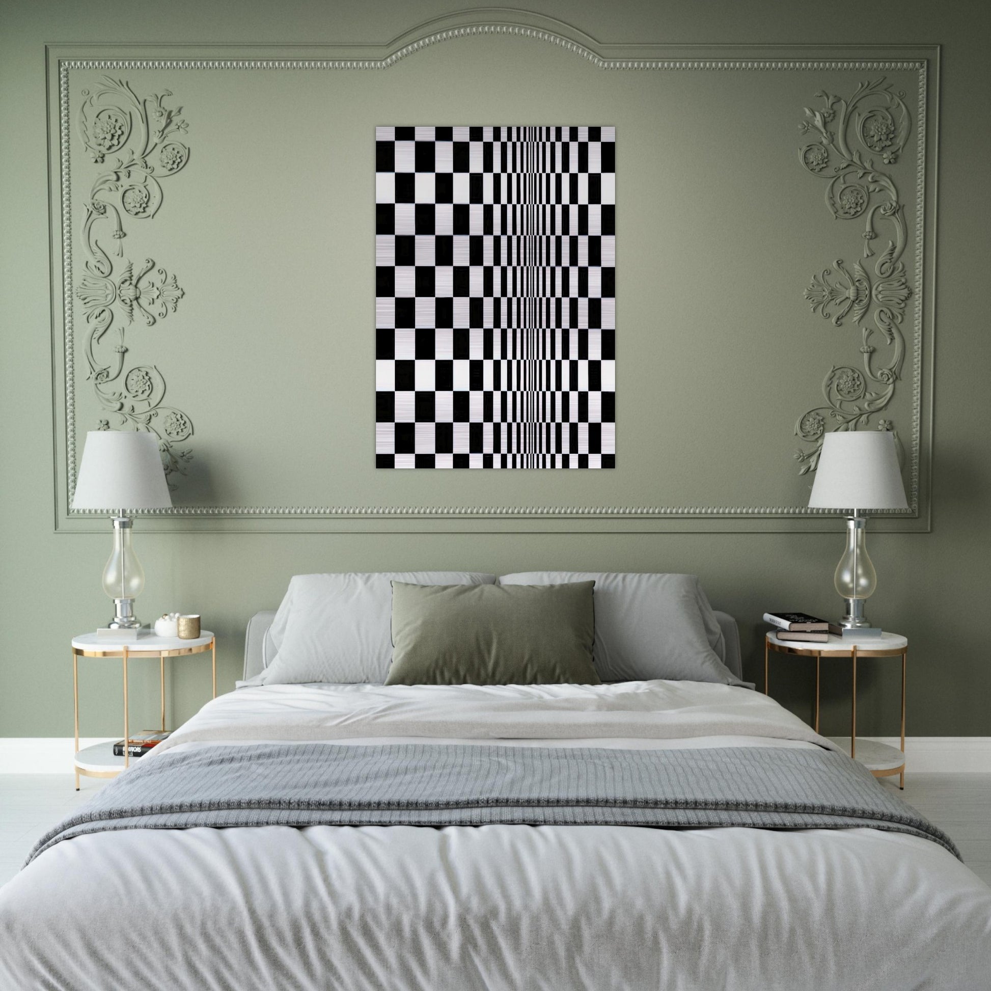 MOVEMENT IN SQUARES 1961 - Bridget Riley Brushed Aluminum Print - 70x100 cm / 28x40 inches | Bridget Riley Aluminum Print | Bridget Riley Prints