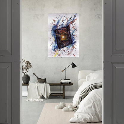 Falling Star  L. L249  - Sam Francis Brushed Aluminum Print - 70x100 cm / 28x40 inches | Sam Francis Aluminum Print | Sam Francis Prints