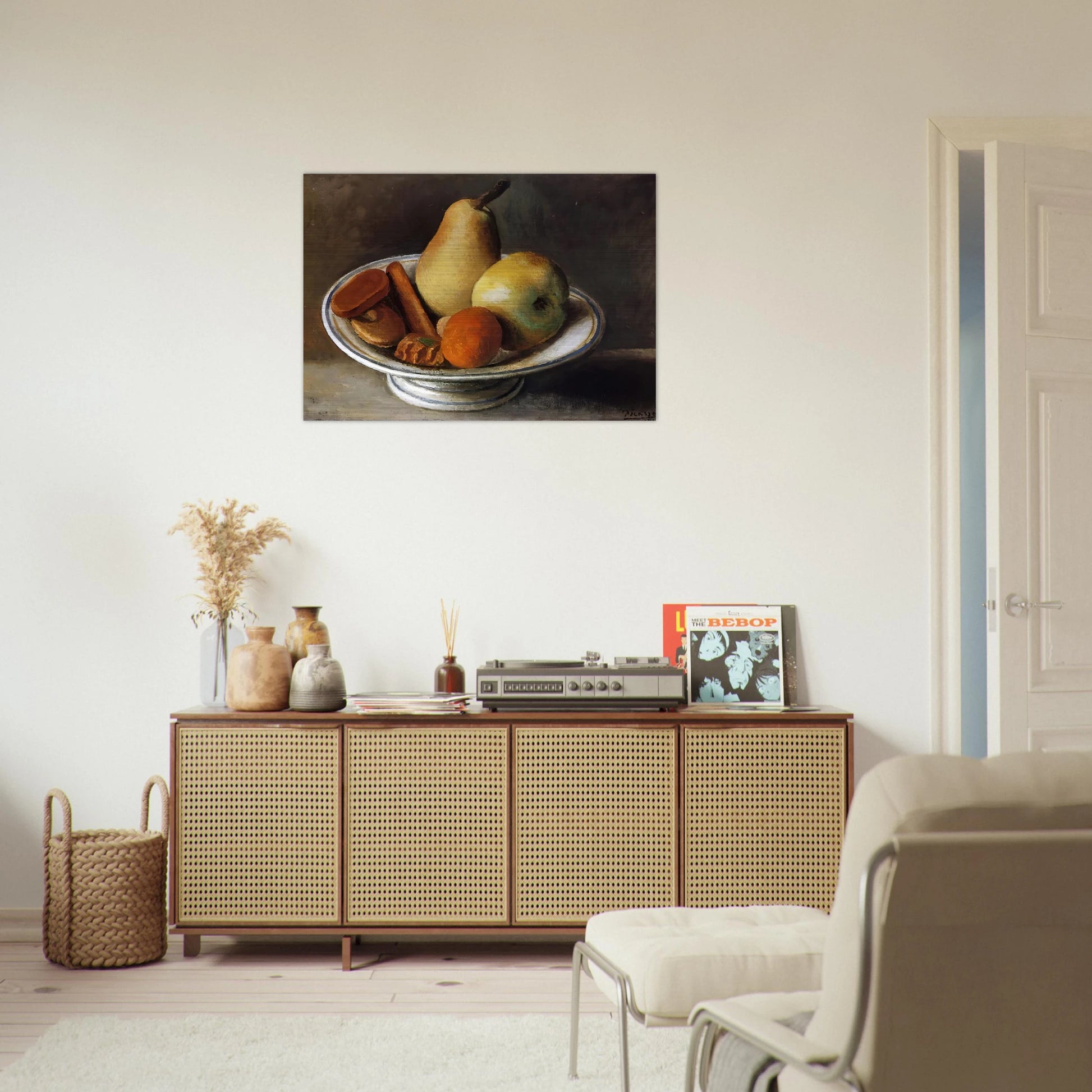Fruit Bowl with Fruit - 1918 - Pablo Picasso Brushed Aluminum Print - 70x100 cm / 28x40 inches | Pablo Picasso Aluminum Print | Pablo Picasso Prints