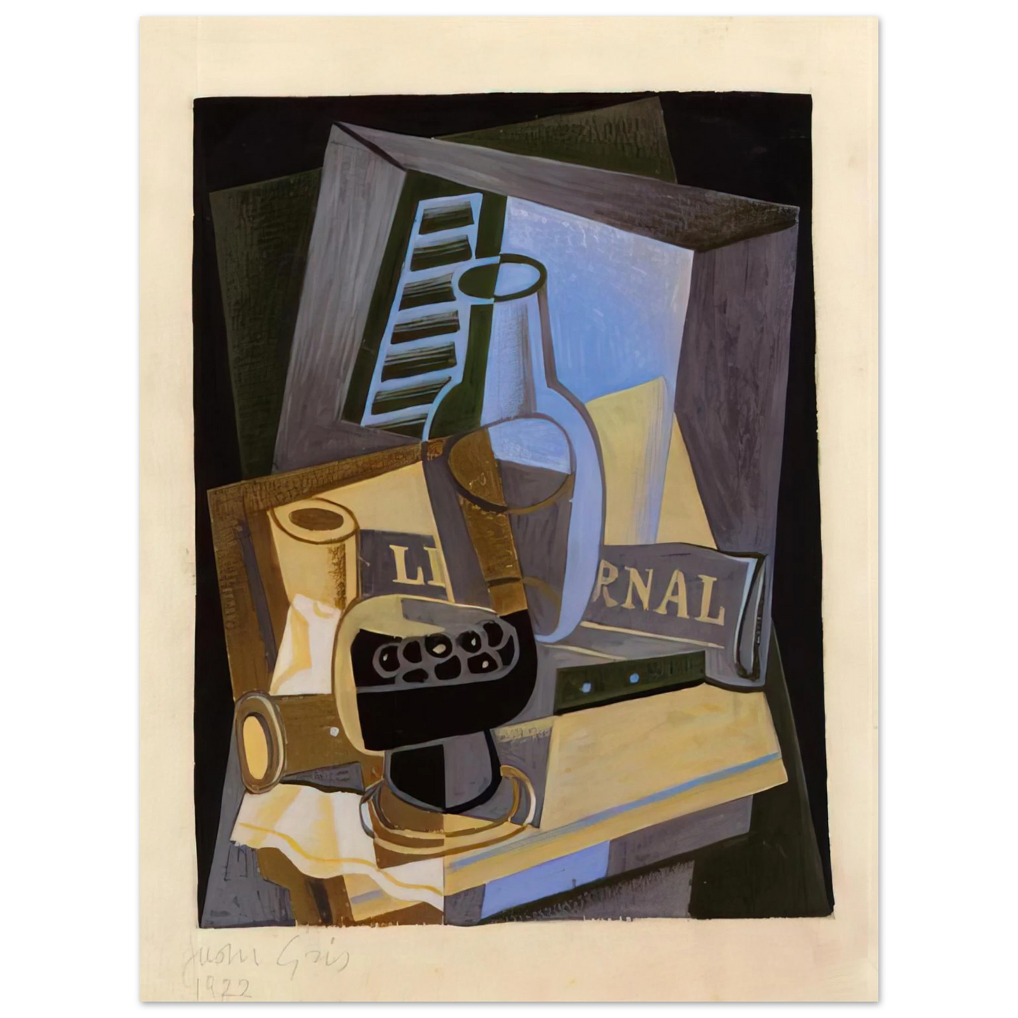 Juan Gris - STILL LIFE IN FRONT OF THE WIINDOW 1922  75x100 cm / 30x40inches Fine Art Poster