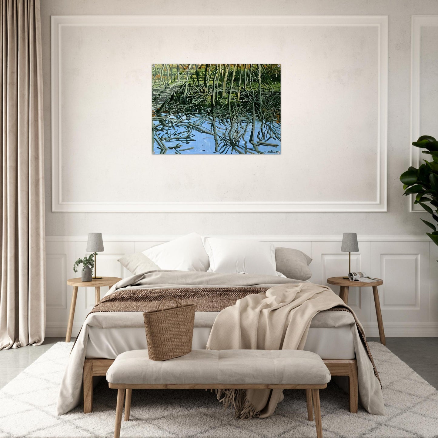 Study for Low Water - Knight's Flowage - 1980 - Neil Welliver Acrylic Print - 70x100 cm / 28x40″ inches