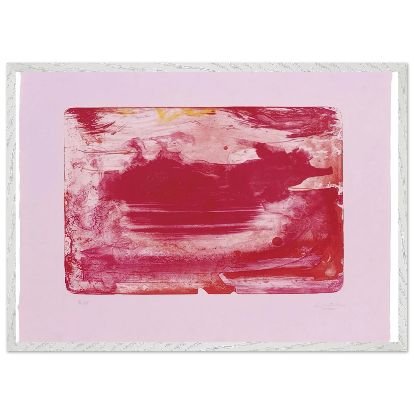 Helen Frankenthaler - The Red Sea - 1982 Wall art - 45x60 cm / 18x24 inches - Premium Wooden Framed Poster With Fine Art Paper-canvas - White frame