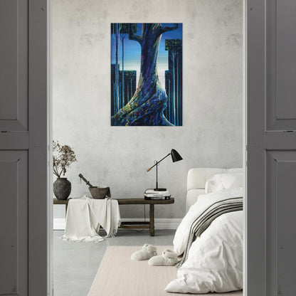Medieval Forest - Eyvind Earle Brushed Aluminum Print - 70x100 cm / 28x40 inches | Eyvind Earle Aluminum Print | Eyvind Earle Prints
