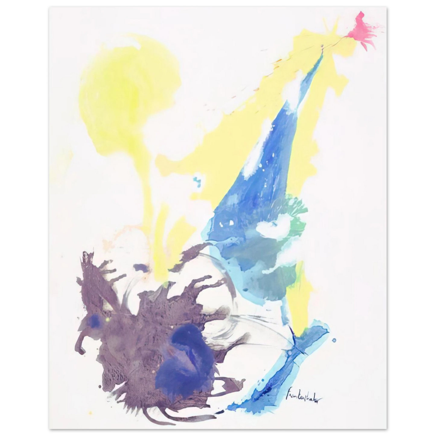 Helen Frankenthaler - Moving Day - 1961 Wall art - A1 (59.4 x 84.1  cm) - Premium Wooden Framed Poster With Fine Art Paper-canvas - Black frame