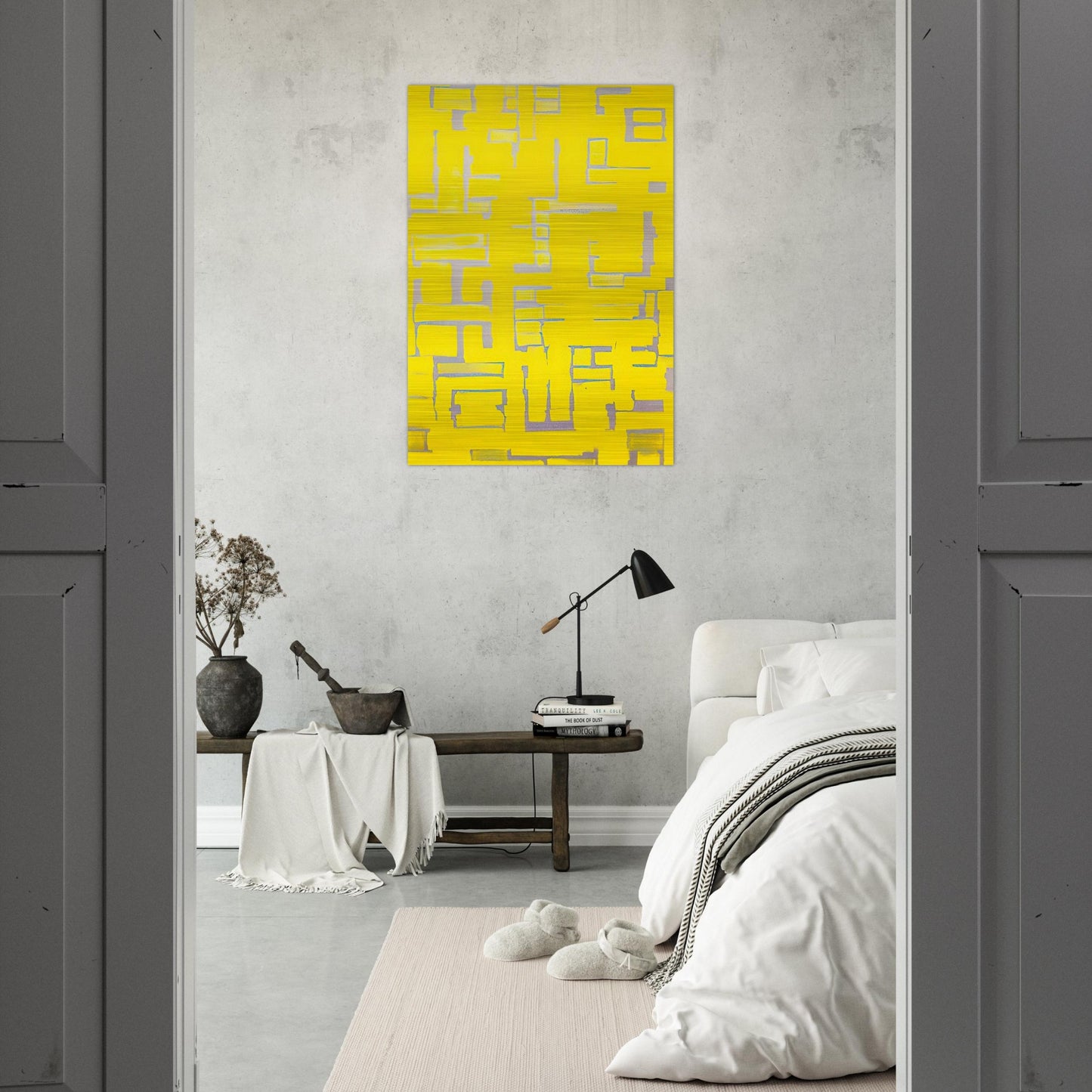 Untitled Yellow and White - 1950 - Ad Reinhardt Brushed Aluminum Print - 70x100 cm / 28x40 inches | Ad Reinhardt Aluminum Print | Ad Reinhardt Prints