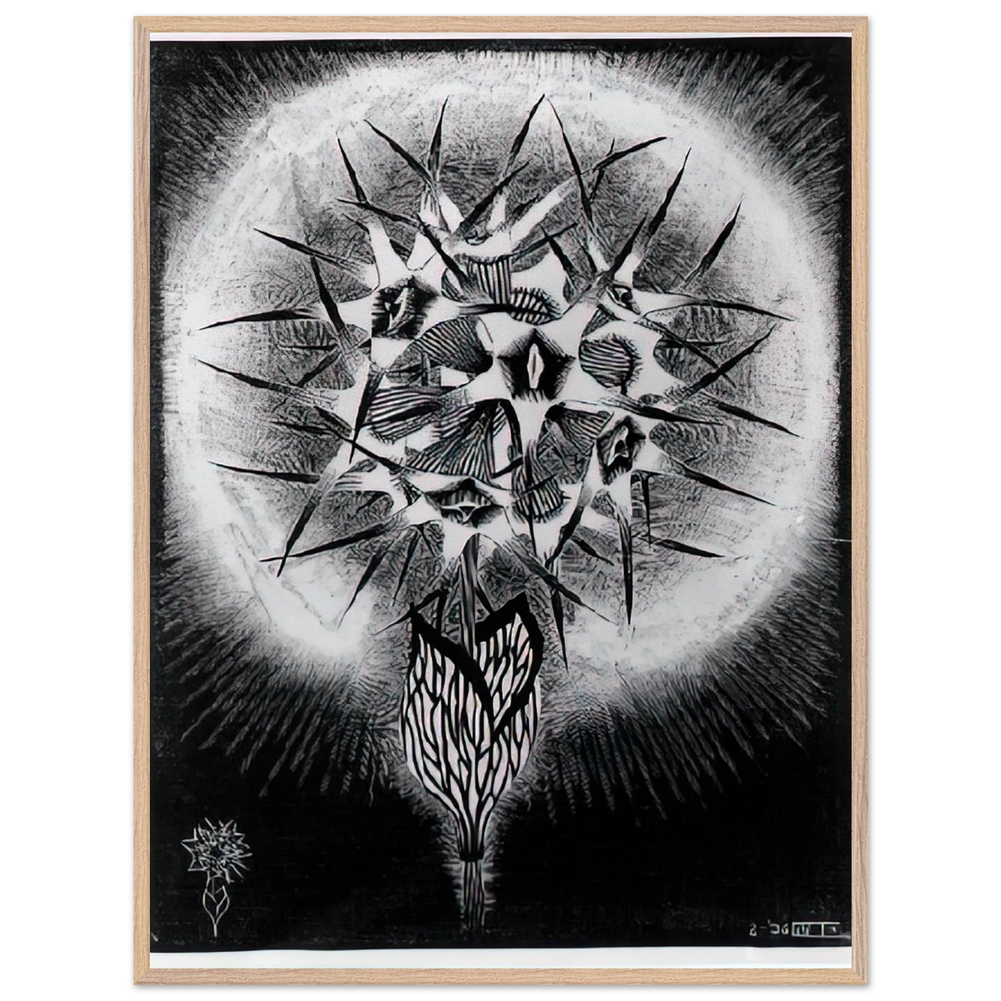 MC Escher - PRICKLY FLOWER Wall Art - 60x80 cm / 24x32 inches - Fine Art Poster - -