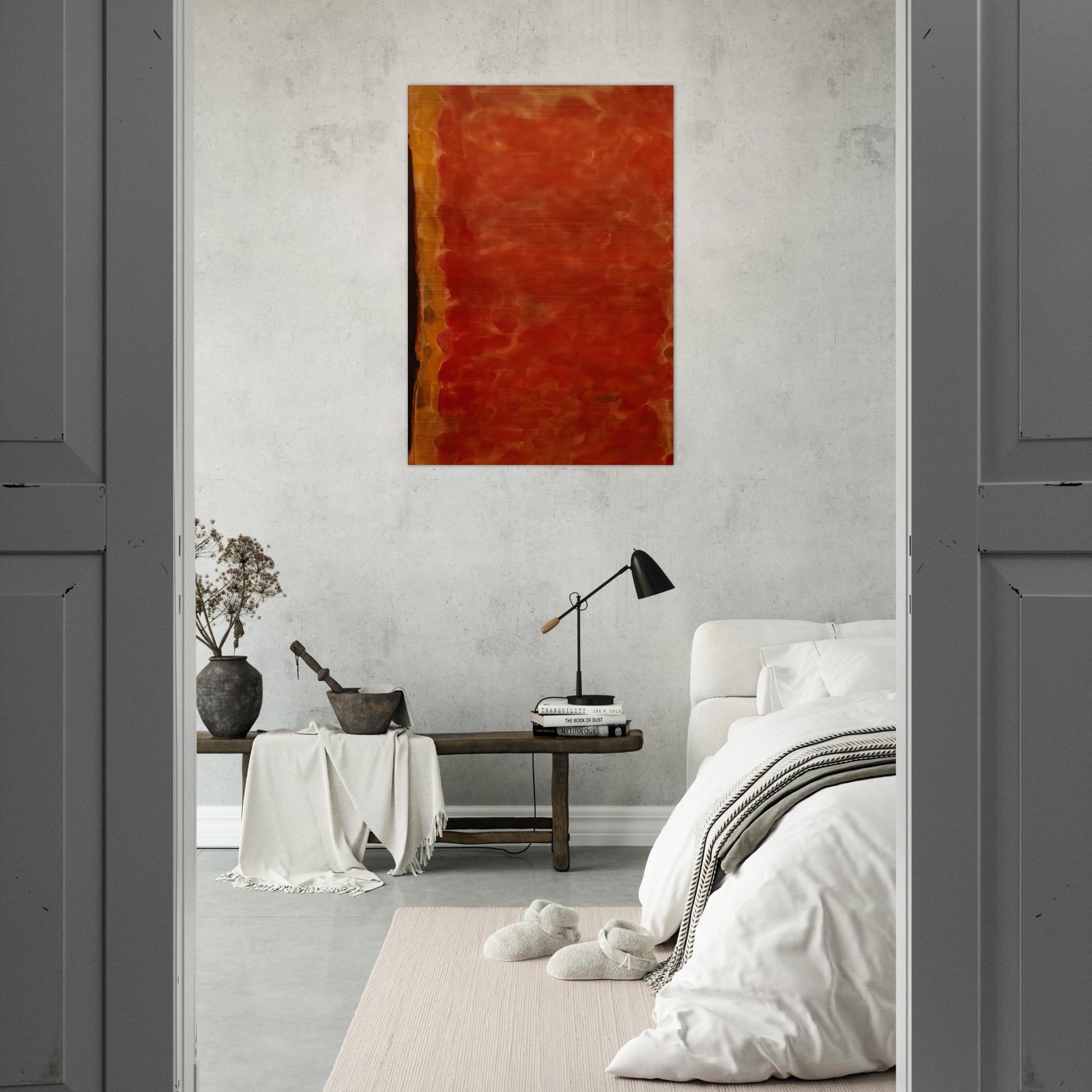 Black and Red - Sam Francis Brushed Aluminum Print - 70x100 cm / 28x40 inches | Sam Francis Aluminum Print | Sam Francis Prints