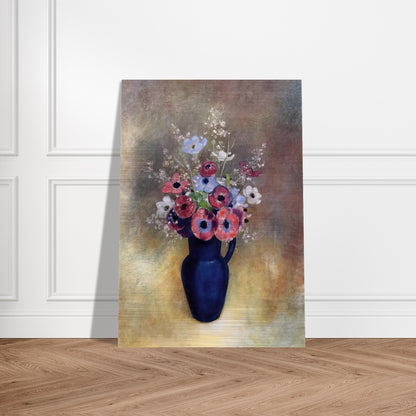 ANEMONES IN A JUG - Odilon Redon Brushed Aluminum Print - 70x100 cm / 28x40 inches | Odilon Redon Aluminum Print | Odilon Redon Prints