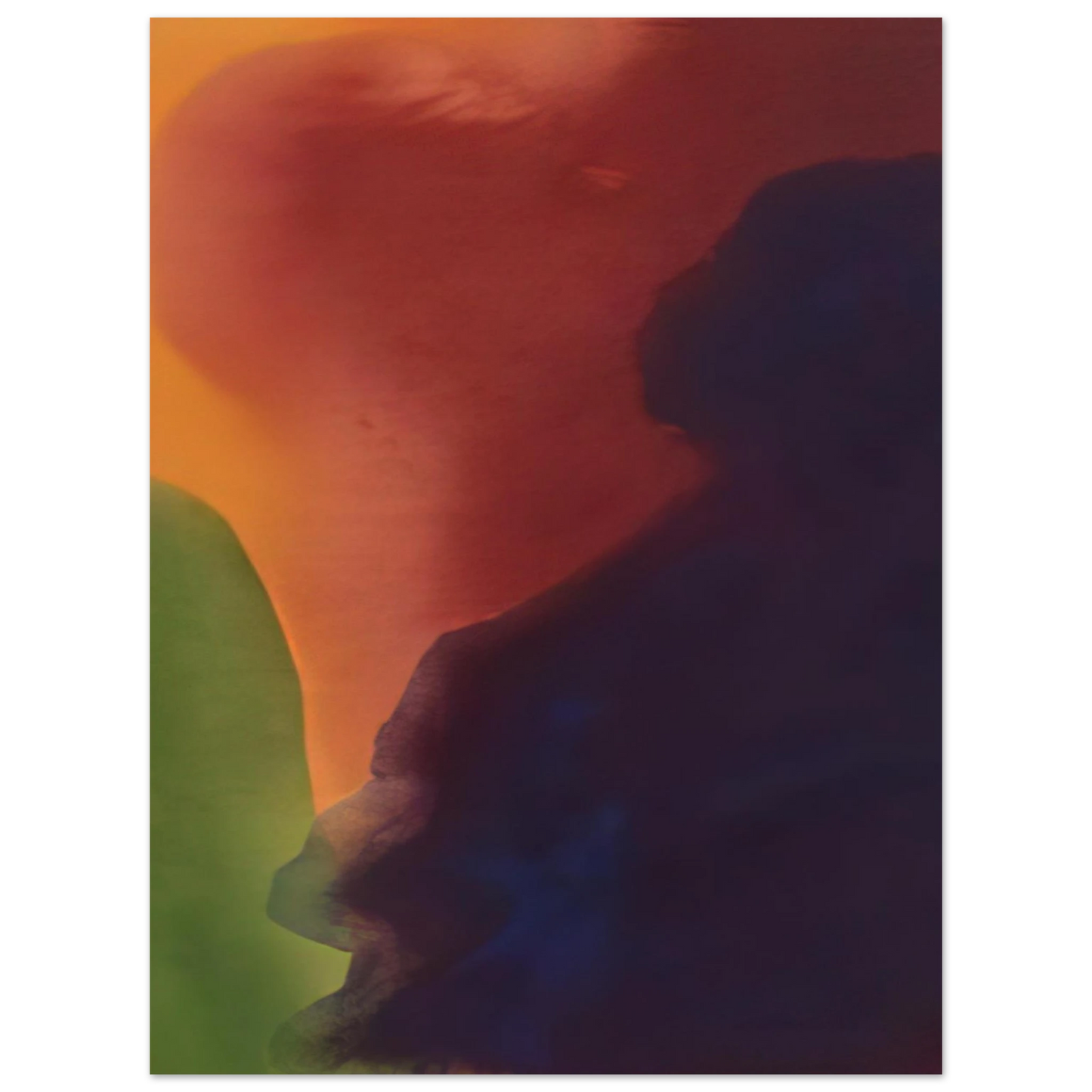 Helen Frankenthaler - Blue Atmosphere III - 1963 Wall art - 40x40 cm / 16x16 inches - Premium Wooden Framed Poster With Fine Art Paper-canvas - White frame