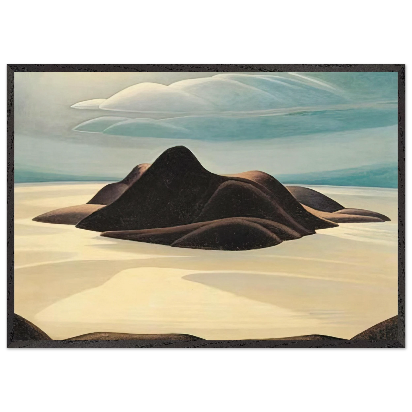 Pic Island Lake Superior - 1924 - Lawren Harris 70x100 cm / 28x40 inches Framed Art Print – Black Wooden Frame