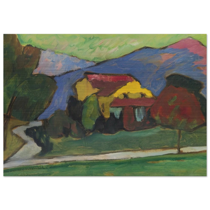 THE YELLOW HOUSE 1908 - Gabriele Munter Brushed Aluminum Print - 70x100 cm / 28x40 inches | Gabriele Munter Aluminum Print | Gabriele Munter Prints