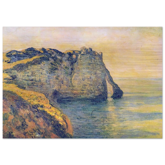 Cliffs of the Porte d'Aval - claude monet Brushed Aluminum Print - 70x100 cm / 28x40 inches | claude monet Aluminum Print | claude monet Prints