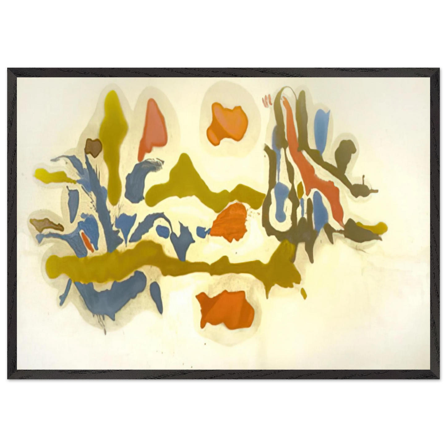 Helen Frankenthaler - Seascape with Dunes - 1962 Wall art - 20x25 cm / 8x10 inches - Premium Wooden Framed Poster With Fine Art Paper-canvas - White frame