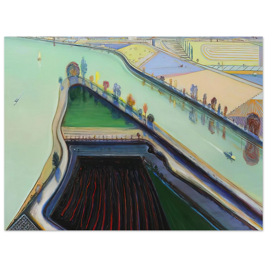 Wayne Thiebaud - River Boats - 2001 Wall Art - 21x29.7 cm / 8x12" - Fine Art Poster-canvas - -