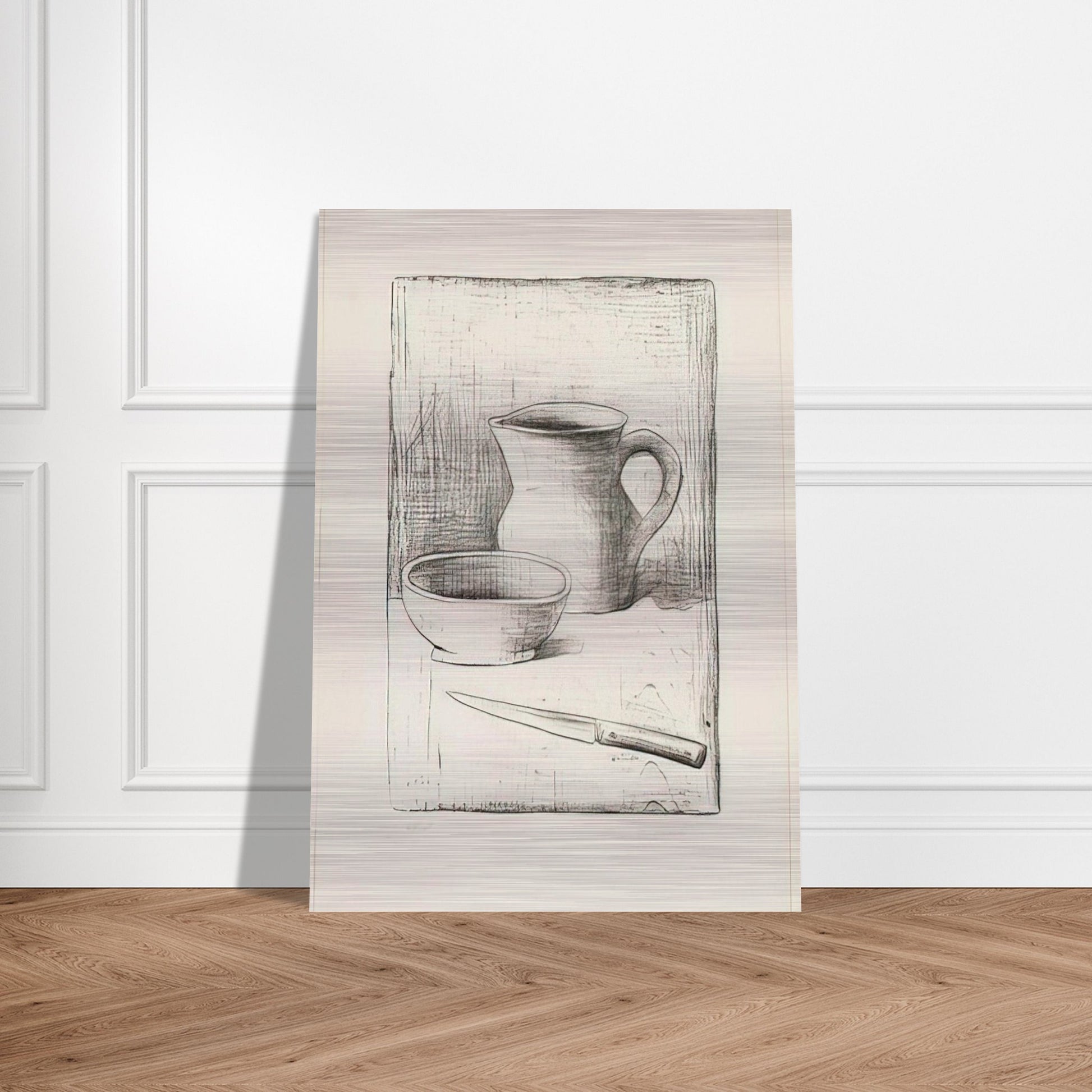 STILL LIFE 1944 - Carlo Carra Brushed Aluminum Print - 70x100 cm / 28x40 inches | Carlo Carra Aluminum Print | Carlo Carra Prints