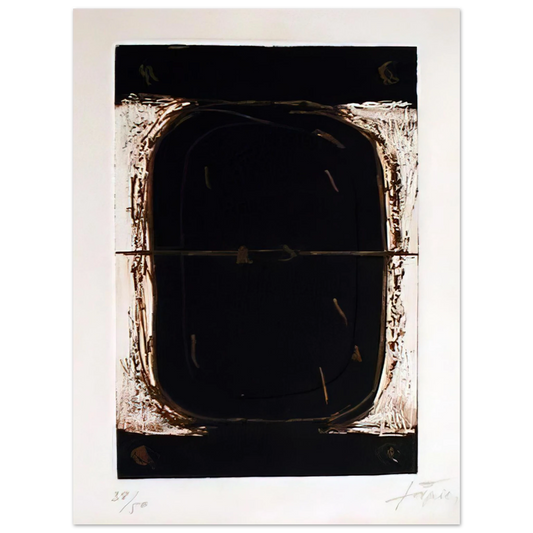 Antoni Tapies - ETCHING IN BROWN AND BURNT SIENNA 1962  75x100 cm / 30x40inches Fine Art Poster