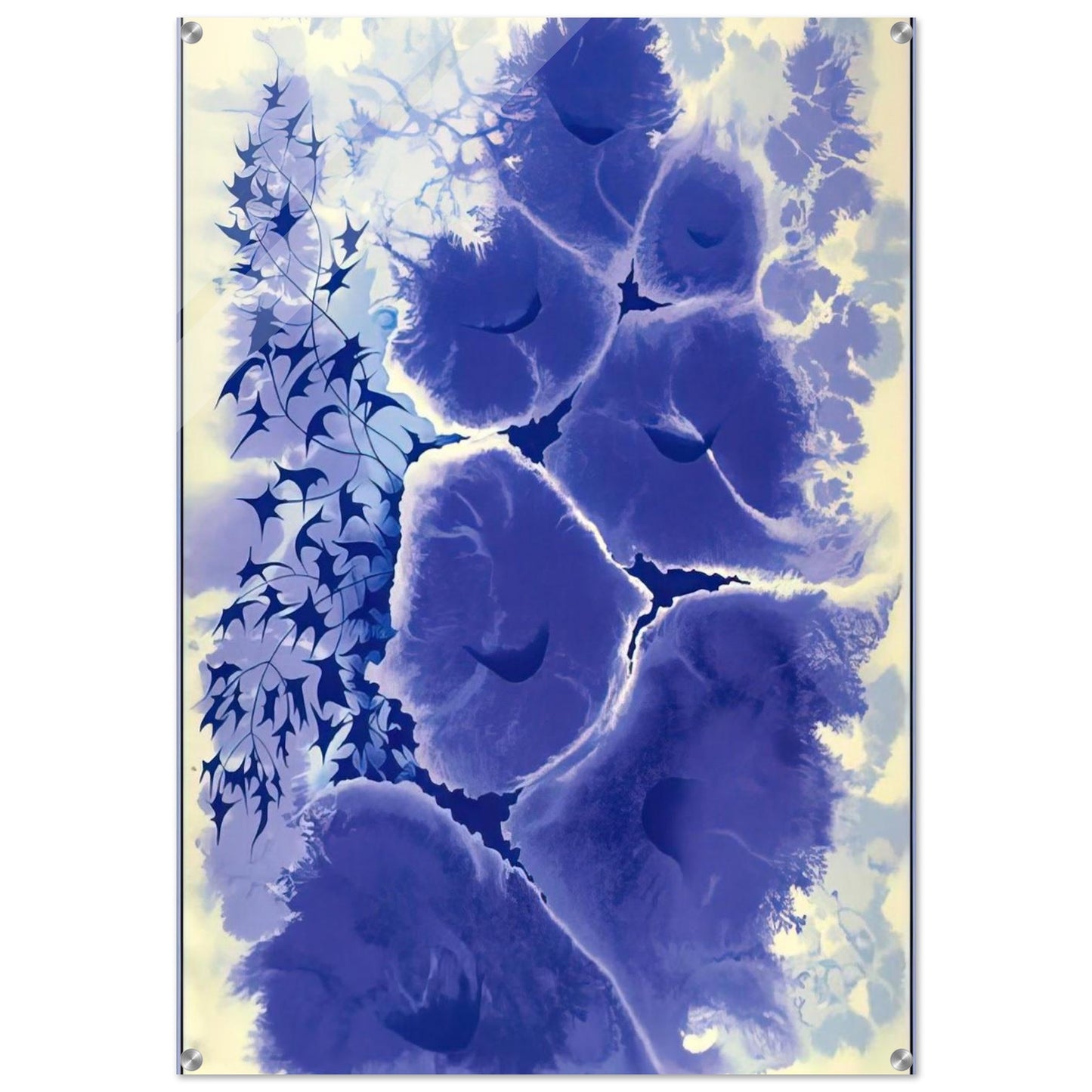 Mauve Floral - Eyvind Earle Acrylic Print - 70x100 cm / 28x40″ inches