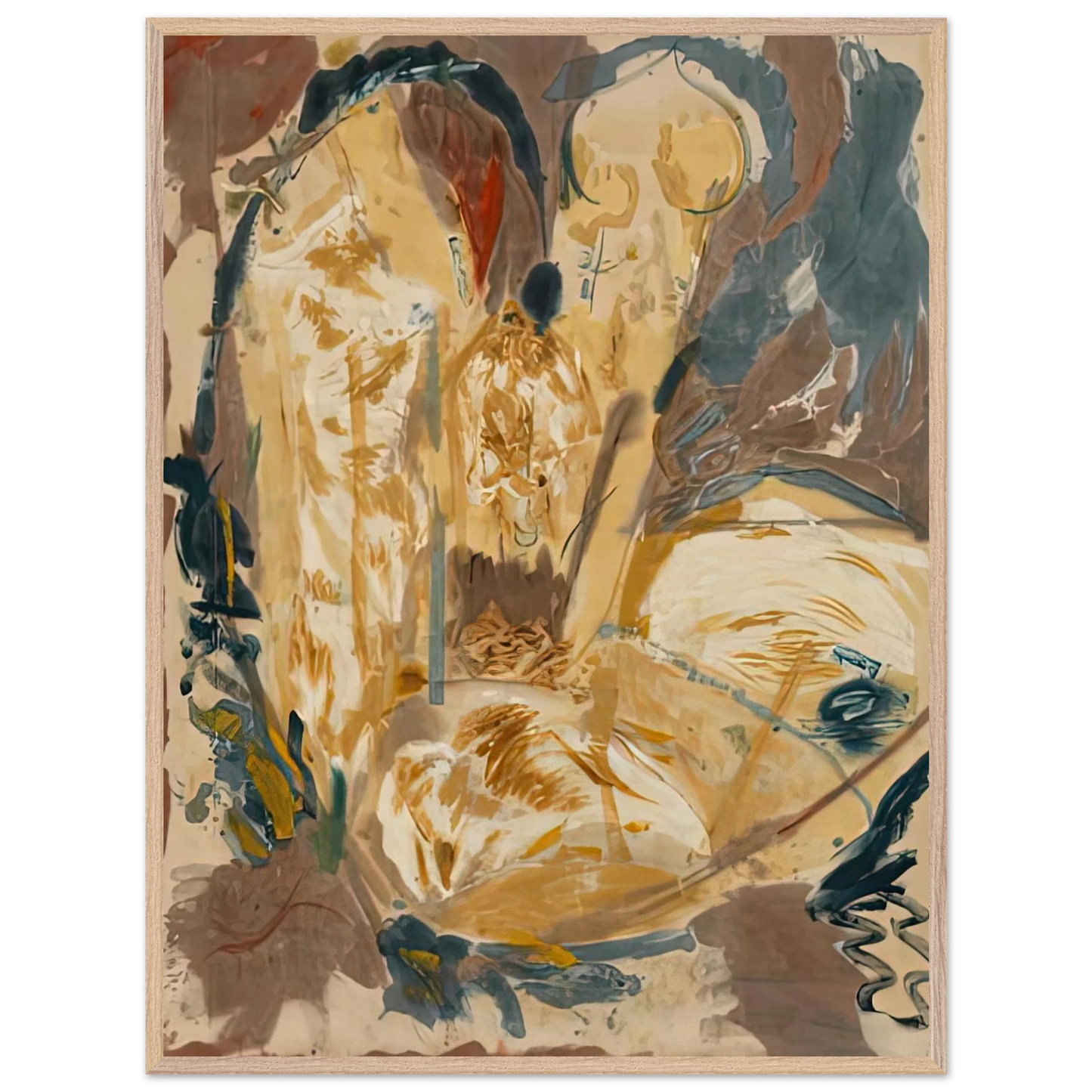 Helen Frankenthaler - Giralda, 1956- Wall Art - 30x40 cm / 12x16 inches - Premium Wooden Framed Poster With Fine Art Paper-canvas - Black frame
