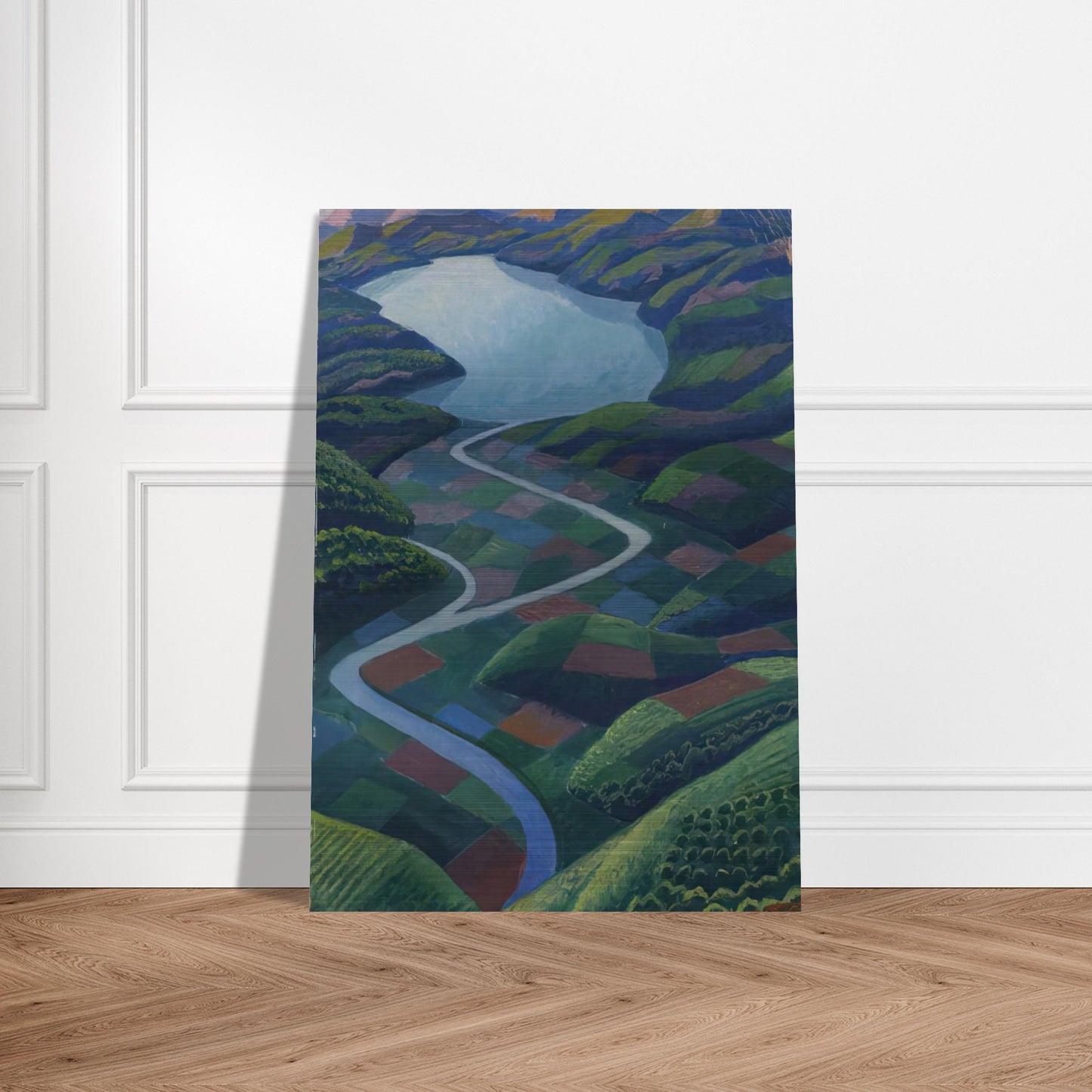 Paesaggio Aereo - 1936 - Gerardo Dottori Brushed Aluminum Print - 70x100 cm / 28x40 inches | Gerardo Dottori Aluminum Print | Gerardo Dottori Prints