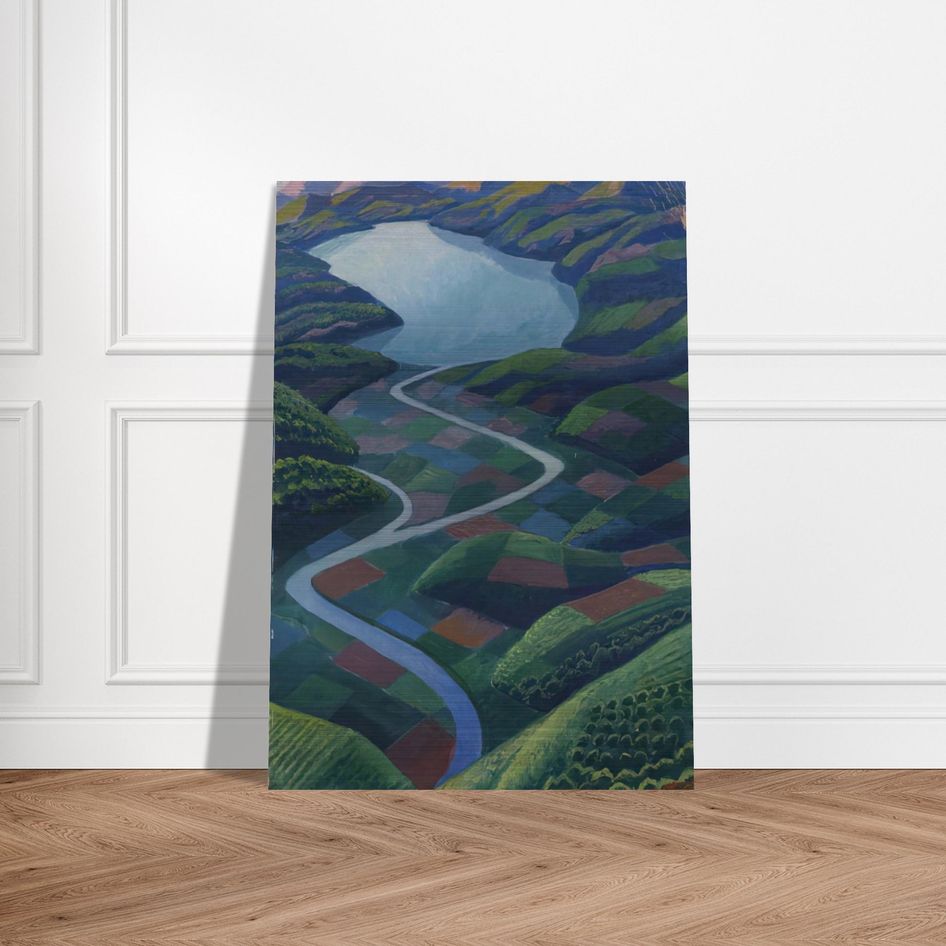 Paesaggio Aereo - 1936 - Gerardo Dottori Brushed Aluminum Print - 70x100 cm / 28x40 inches | Gerardo Dottori Aluminum Print | Gerardo Dottori Prints
