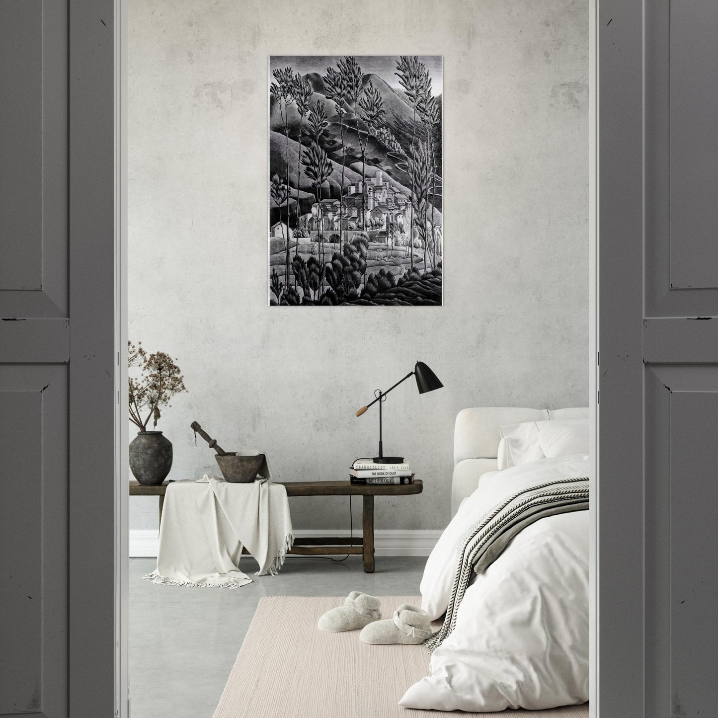 ALFEDENA ABRUZZI - MC Escher Brushed Aluminum Print - 70x100 cm / 28x40 inches | MC Escher Aluminum Print | MC Escher Prints