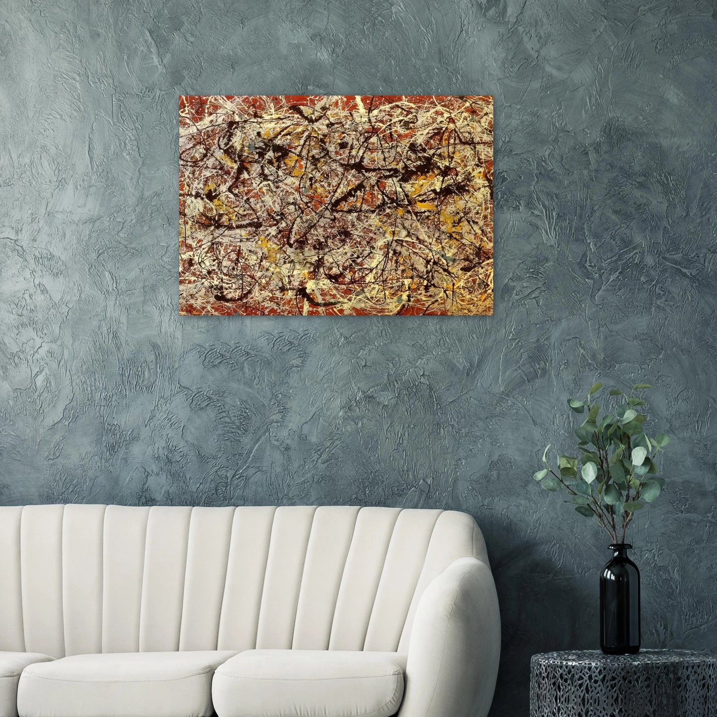 MURAL ON INDIAN RED GROUND 1950 - Jackson Pollock Brushed Aluminum Print - 70x100 cm / 28x40 inches | Jackson Pollock Aluminum Print | Jackson Pollock Prints