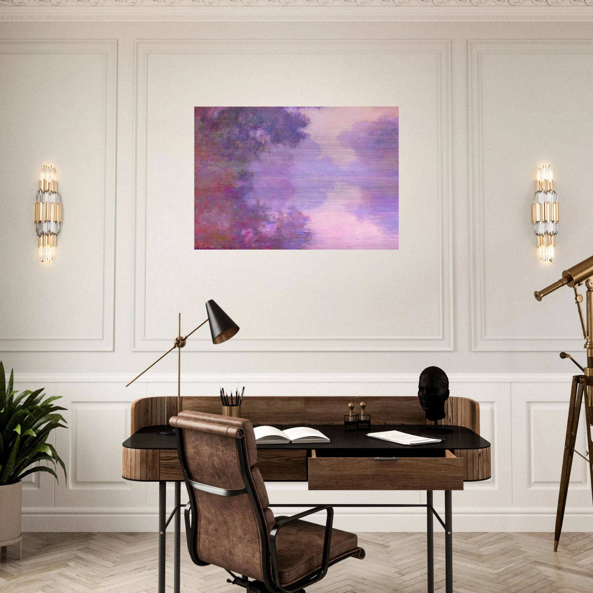 Misty Morning on the Seine - claude monet Brushed Aluminum Print - 70x100 cm / 28x40 inches | claude monet Aluminum Print | claude monet Prints