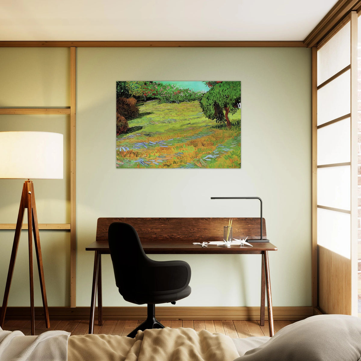 Sunny Lawn in a Public Park - Vincent van Gogh Brushed Aluminum Print - 70x100 cm / 28x40 inches | Vincent van Gogh Aluminum Print | Vincent van Gogh Prints