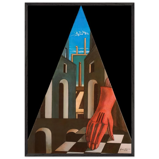 METAPHYSICAL TRIANGLE 1958 - Giorgio de Chirico 70x100 cm / 28x40 inches Framed Art Print – Black Wooden Frame