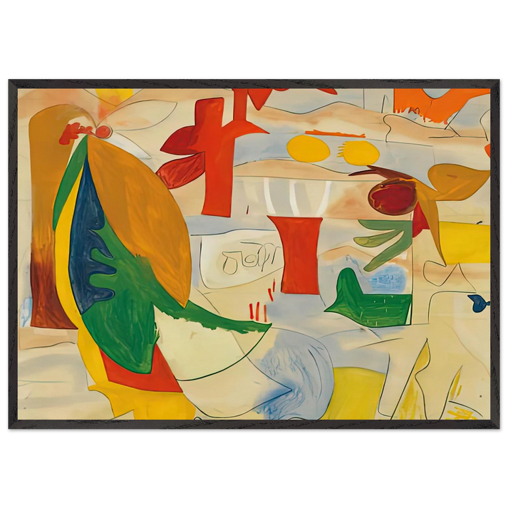 Abstract Landscape 1951- - Helen Frankenthaler 70x100 cm / 28x40 inches Framed Art Print – Black Wooden Frame
