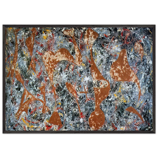 NUMBER 7 OUT OF THE WEB 1949 - Jackson Pollock 70x100 cm / 28x40 inches Framed Art Print – Black Wooden Frame