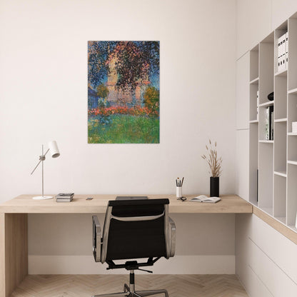 The Artist's House in Argenteuil - claude monet Brushed Aluminum Print - 70x100 cm / 28x40 inches | claude monet Aluminum Print | claude monet Prints