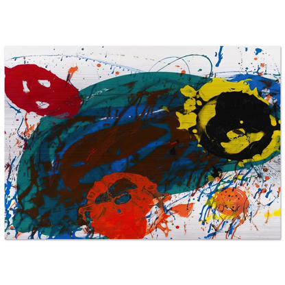 For Thirteen  SFS-335  - Sam Francis Brushed Aluminum Print - 70x100 cm / 28x40 inches | Sam Francis Aluminum Print | Sam Francis Prints