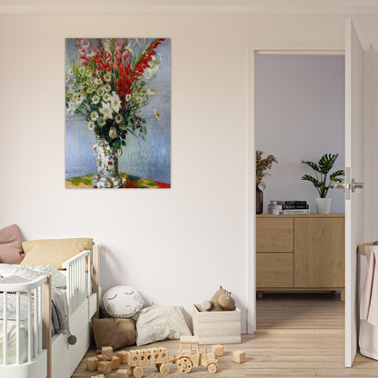 Bouquet of Gadiolas, Lilies and Dasies - claude monet Brushed Aluminum Print - 70x100 cm / 28x40 inches | claude monet Aluminum Print | claude monet Prints
