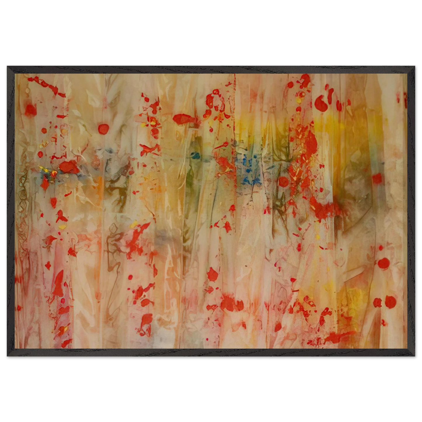 Red April - Sam Gilliam 70x100 cm / 28x40 inches Framed Art Print – Black Wooden Frame