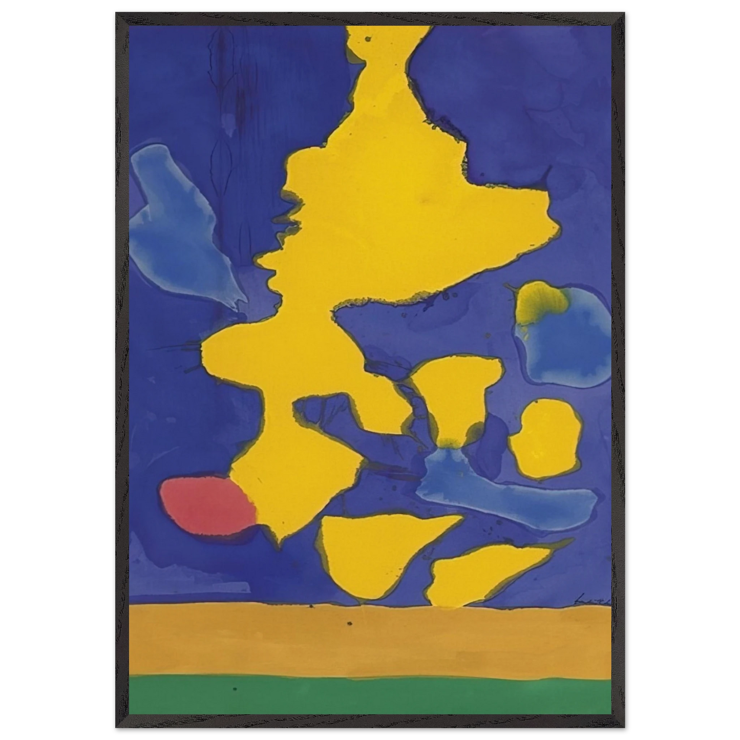 Saturn Revisited - 1964 - Helen Frankenthaler 70x100 cm / 28x40 inches Framed Art Print – Black Wooden Frame