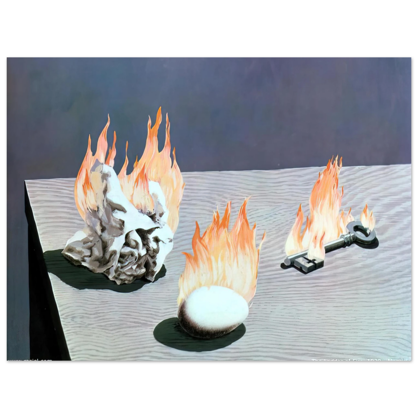 Rene Magritte - THE LADDER OF FIRE 1939  75x100 cm / 30x40inches Fine Art Poster