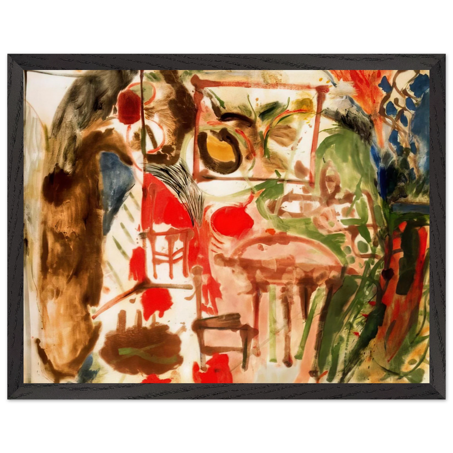 Helen Frankenthaler - Interior - 1957 Wall art - 21x29.7 cm / 8x12" - Fine Art Poster-canvas - -