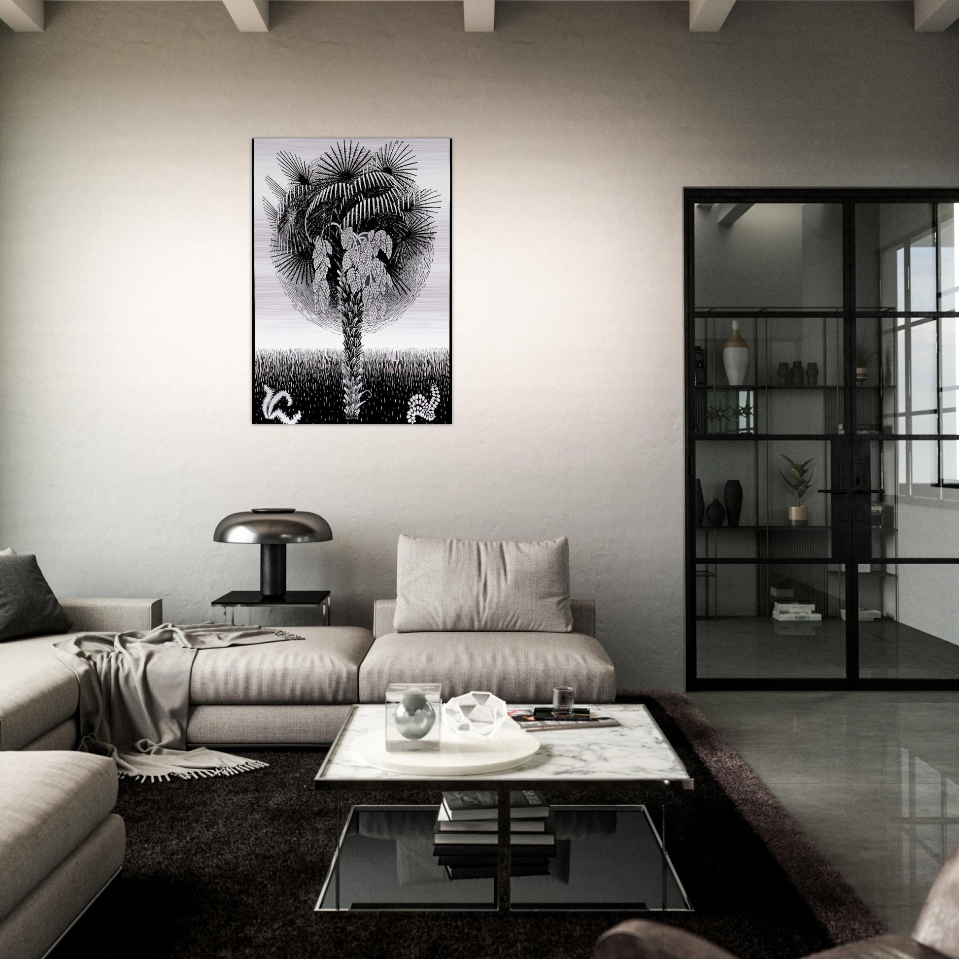PALM TREE - MC Escher Brushed Aluminum Print - 70x100 cm / 28x40 inches | MC Escher Aluminum Print | MC Escher Prints