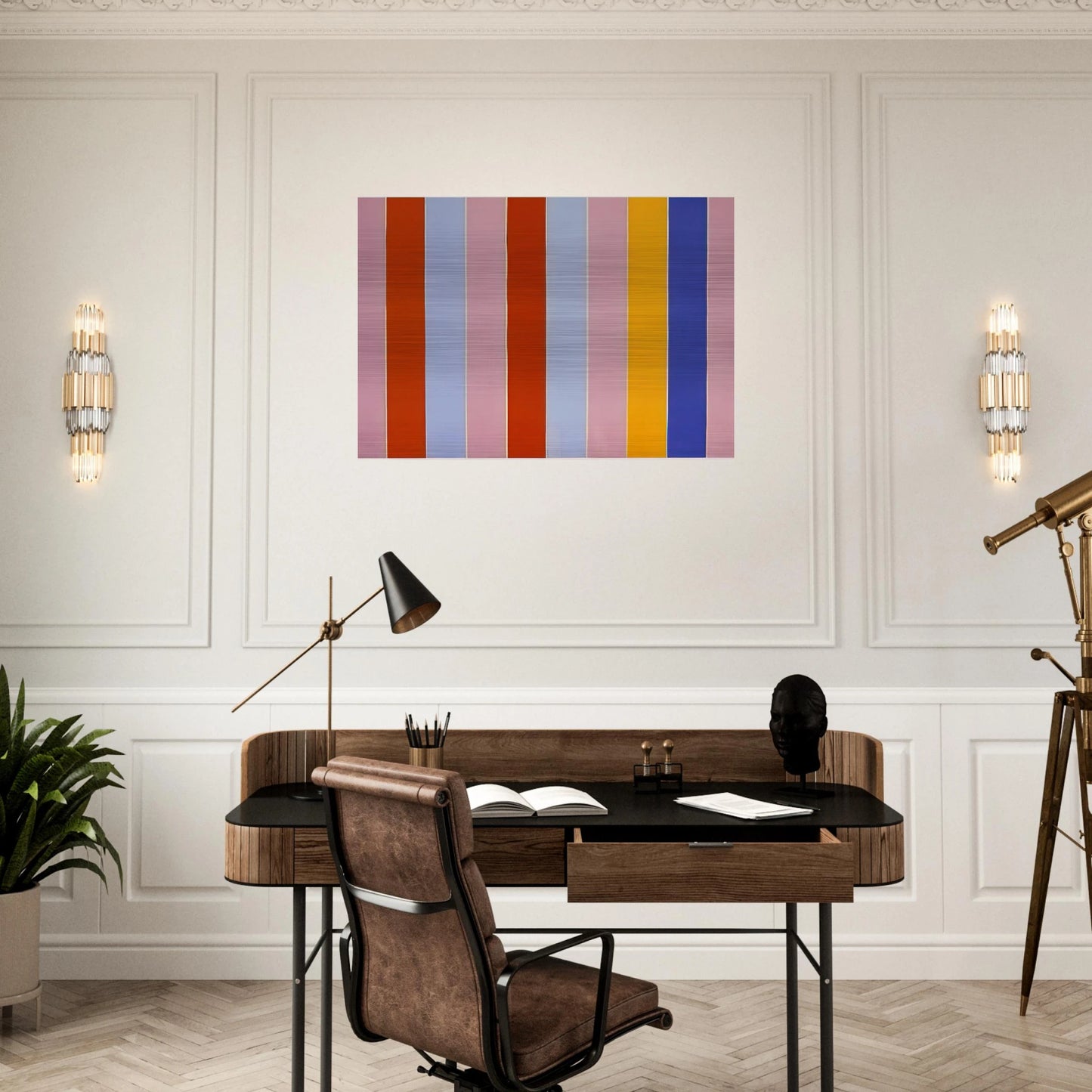 Peeping Wall - 1960 - Gene Davis Brushed Aluminum Print - 70x100 cm / 28x40 inches | Gene Davis Aluminum Print | Gene Davis Prints